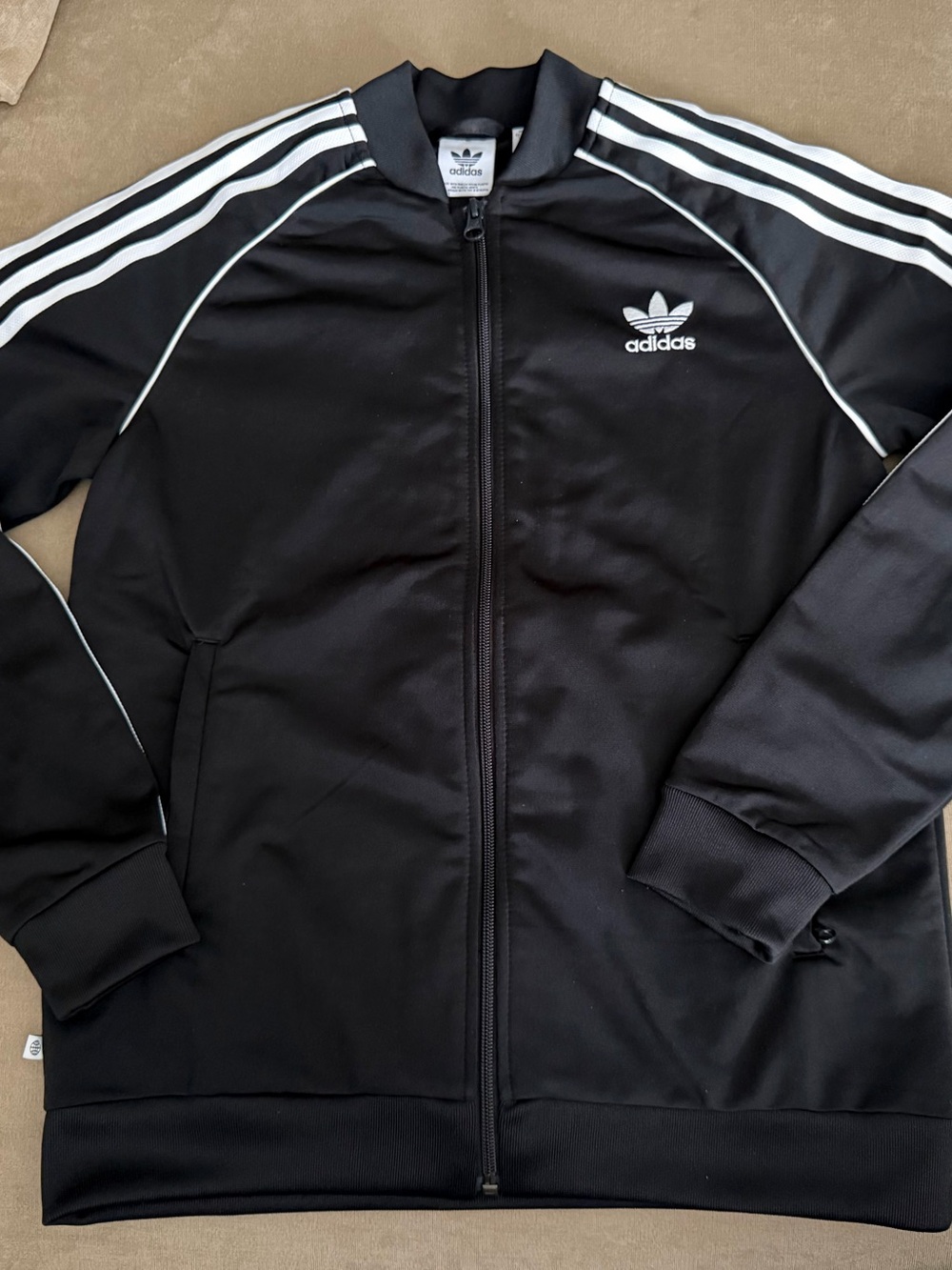 adidas Black Jacket with White 3-Stripe Piping